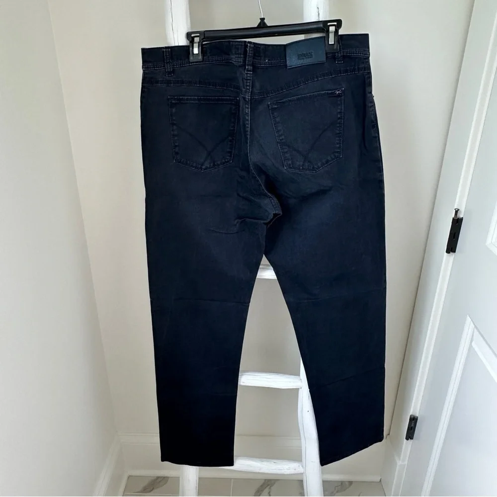Brax Men’s Cooper Regular Fit Micropattern Five Pocket Navy Pants Size 38